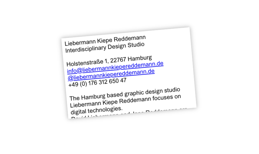 The site is opened in a minimized window almost looking like a business card.